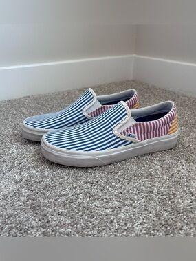 Vans Classic Slip-On Deck Club Multi Stripe Shoes Women’s 8 Men’s 6.5